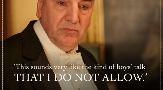 This sounds very like the kind of boys talk that I do not allow - Carson (DA S5 E1)